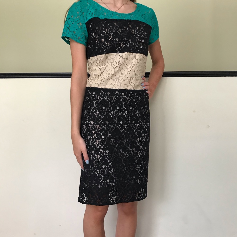 DKNYC colorblock lace dress / size S - Picture 2 of 3